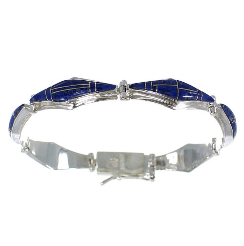 Lapis Silver Southwest Jewelry Link Bracelet AX54655