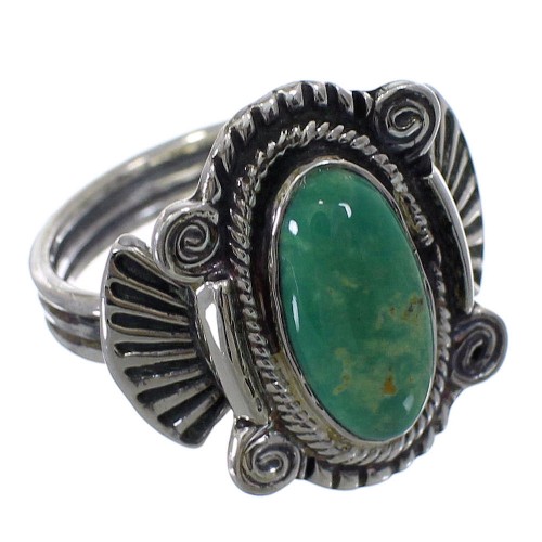 Turquoise Genuine Sterling Silver Ring Size 8-1/4 EX56259