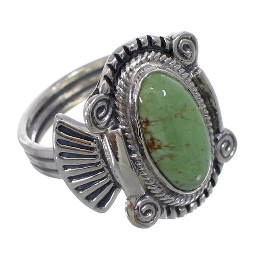 Turquoise Southwest Sterling Silver Ring Size 8-1/4 EX56298