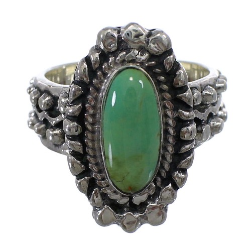 Southwest Turquoise Sterling Silver Ring Size 5-1/2 EX56333