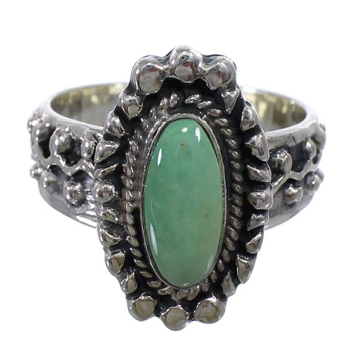 Turquoise Southwest Sterling Silver Ring Size 4-3/4 EX56343