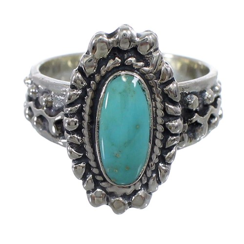 Turquoise Southwest Sterling Silver Ring Size 4-3/4 EX56380