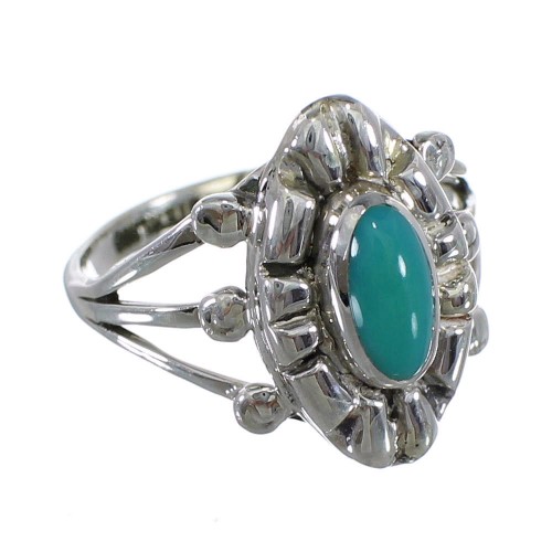 Silver Southwest Turquoise Jewelry Ring Size 6-1/4 AX61357