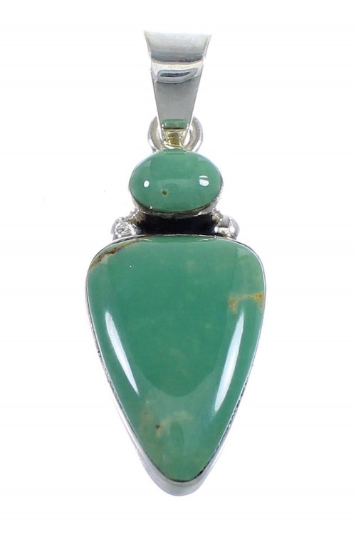 Turquoise And Sterling Silver Southwestern Pendant RX54418