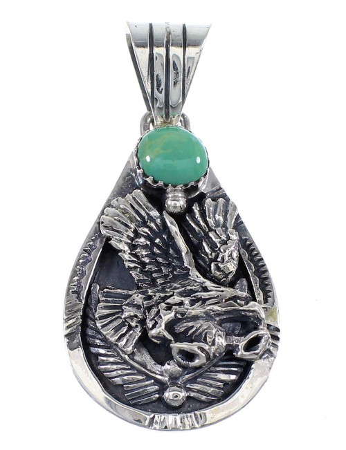 Sterling Silver And Turquoise Eagle Pendant RX54467