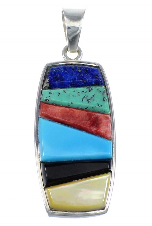 Authentic Sterling Silver Multicolor Slide Pendant Jewelry VX55093