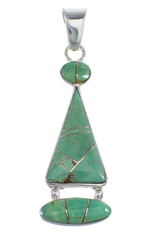 Silver And Turquoise Southwestern Pendant RX54550