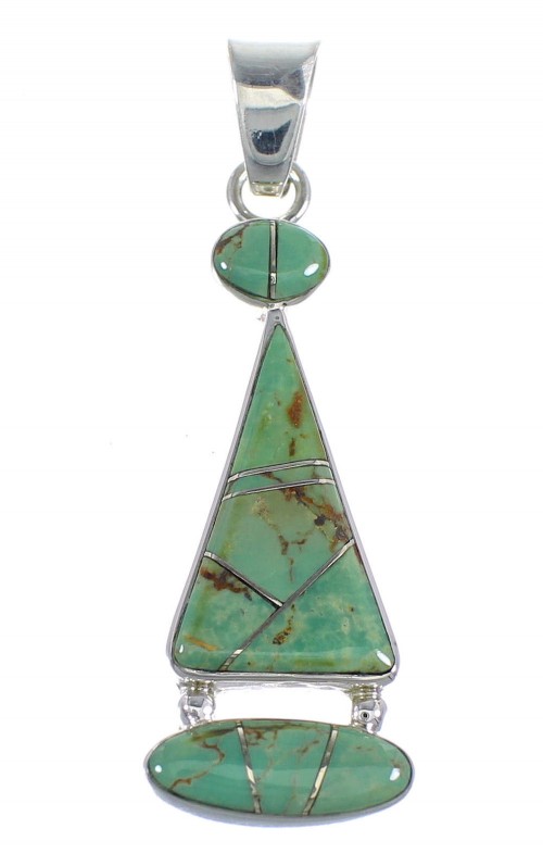 Sterling Silver And Turquoise Southwest Pendant RX54553