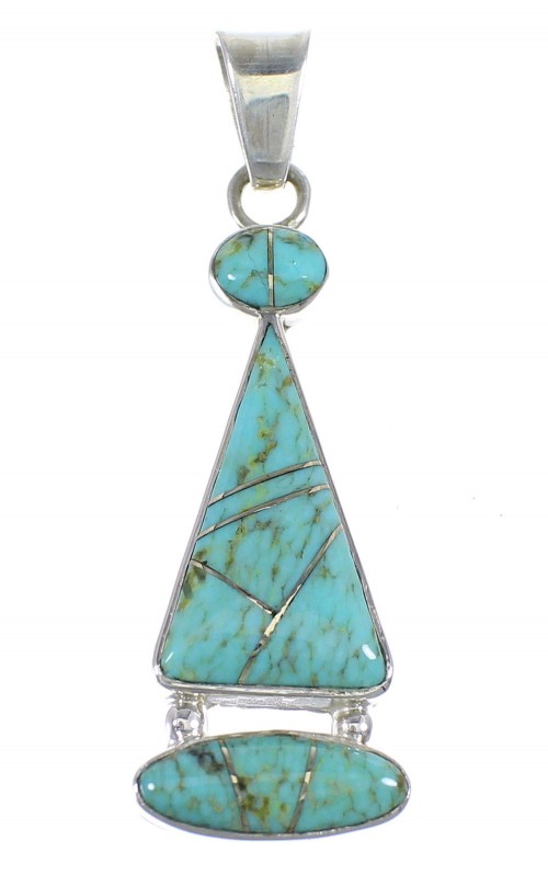 Southwestern Silver And Turquoise Pendant RX54571