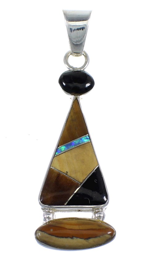 Multicolor And Sterling Silver Southwest Pendant RX54602