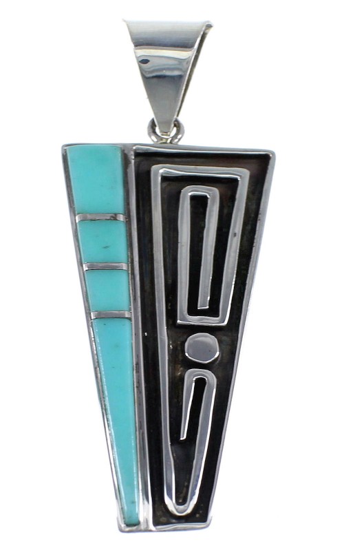 Turquoise Genuine Sterling Silver Southwest Pendant JX54243