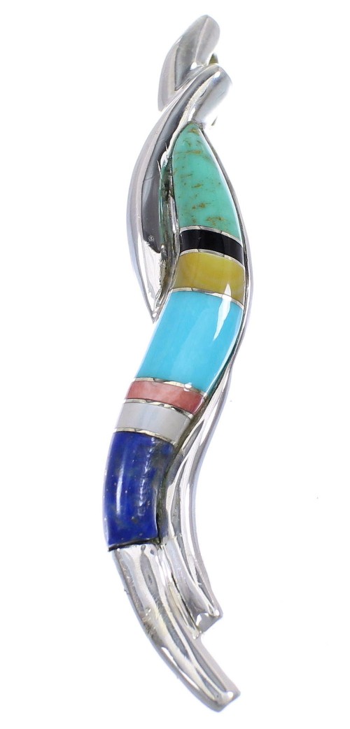 Multicolor Inlay Southwest Slide Pendant Jewelry RX54352
