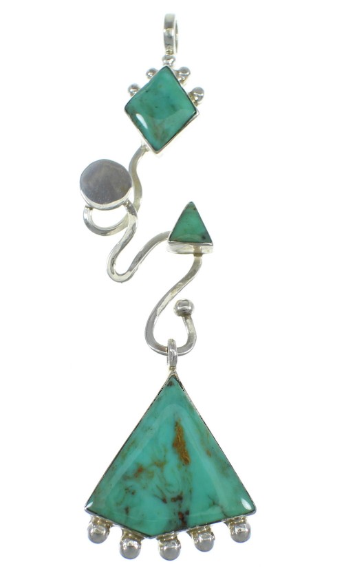 Southwest Turquoise And Silver Pendant WX57852