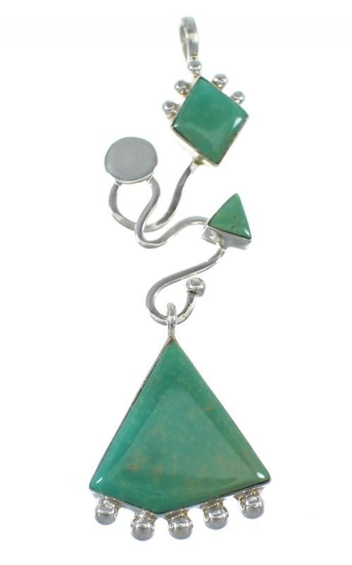 Silver And Turquoise Southwest Pendant WX57866