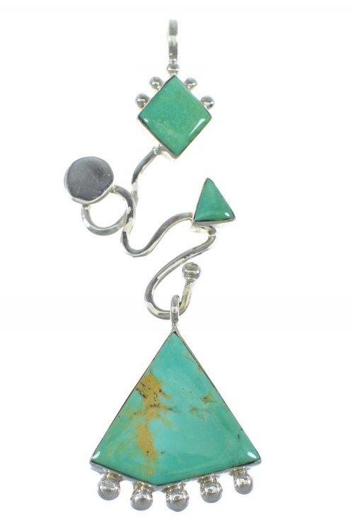 Southwestern Silver And Turquoise Pendant WX57869