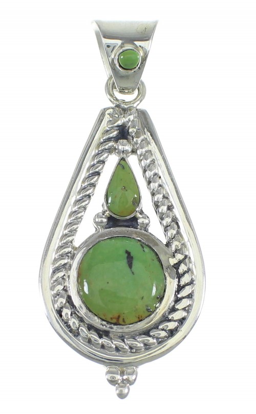 Silver Turquoise Southwest Slide Pendant WX57924