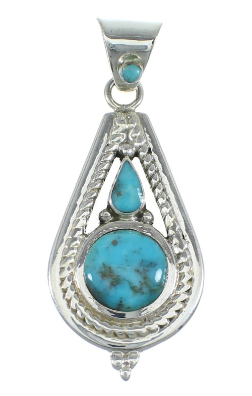 Southwestern Turquoise Slide Silver Pendant WX57938