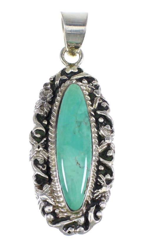 Southwest Turquoise And Genuine Sterling Silver Pendant Jewelry WX58036