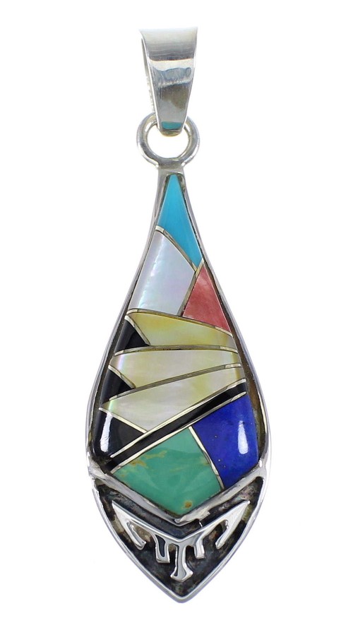 Southwest Multicolor And Sterling Silver Pendant WX58072