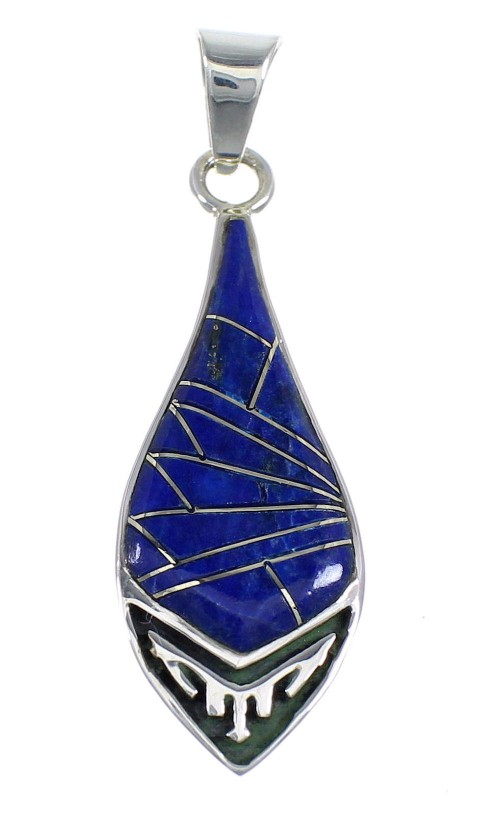 Southwest Lapis Sterling Silver Jewelry Pendant VX54902