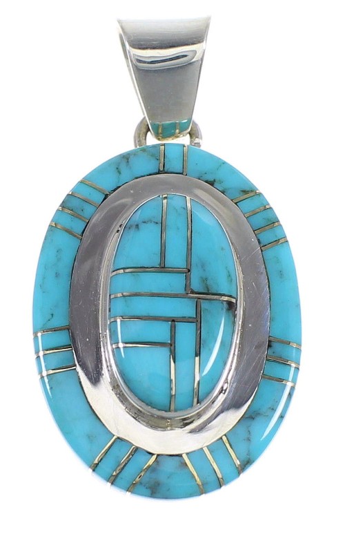 Sterling Silver And Turquoise Pendant Jewelry VX54725