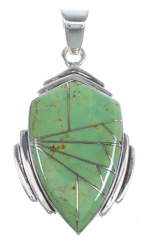 Genuine Sterling Silver And Turquoise Inlay Pendant VX54738