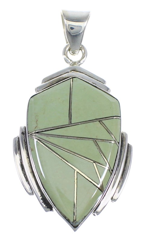 Sterling Silver And Turquoise Inlay Pendant VX54747