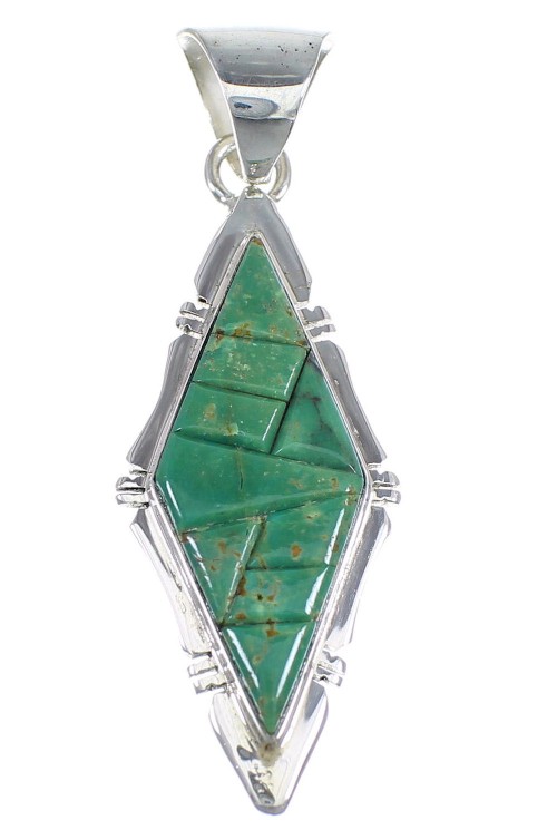 Southwest Turquoise And Genuine Sterling Silver Pendant Jewelry VX54795