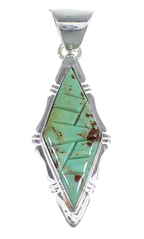 Turquoise And Authentic Sterling Silver Pendant Jewelry VX54798