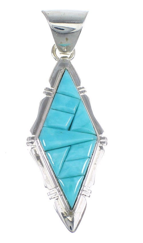 Turquoise And Sterling Silver Southwest Pendant Jewelry VX54813