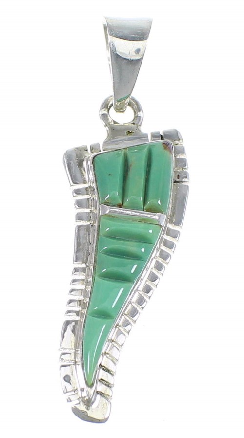 Turquoise Inlay And Sterling Silver Slide Pendant VX55449