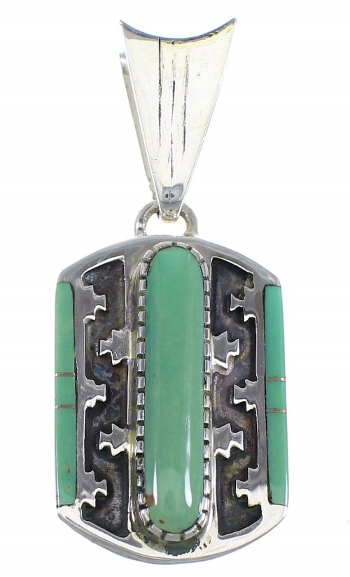 Turquoise And Sterling Silver Pendant Southwest Jewelry VX55458