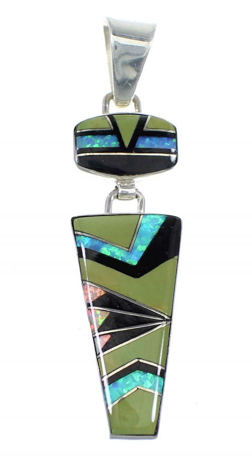 Silver And Multicolor Southwest Pendant Jewelry VX55651