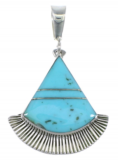 Turquoise Inlay And Genuine Sterling Silver Pendant Jewelry VX55685