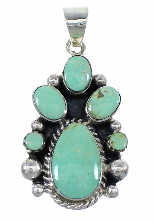 Southwestern Sterling Silver And Turquoise Pendant Jewelry VX55720