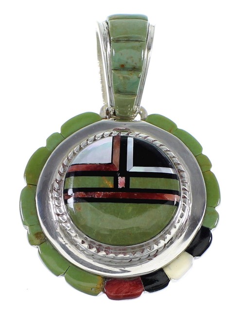 Silver Multicolor Southwest Slide Pendant Jewelry VX55784