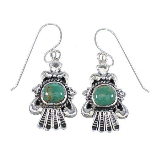 Turquoise Sterling Silver Southwestern Hook Earrings RX55781