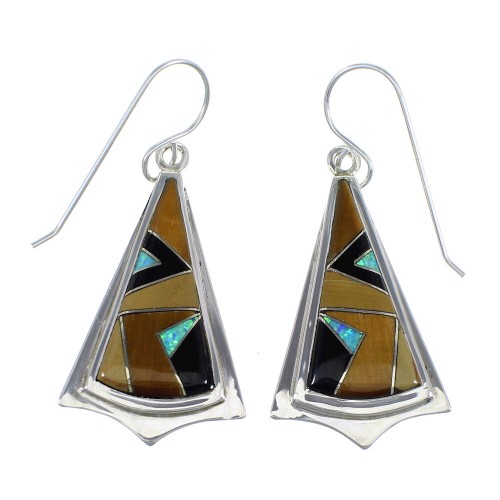 Multicolor And Genuine Sterling Silver Hook Dangle Earrings VX56729