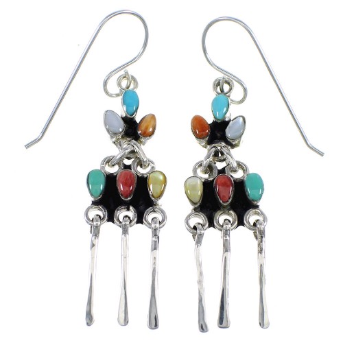 Multicolor Sterling Silver Hook Dangle Earrings Jewelry RX56472