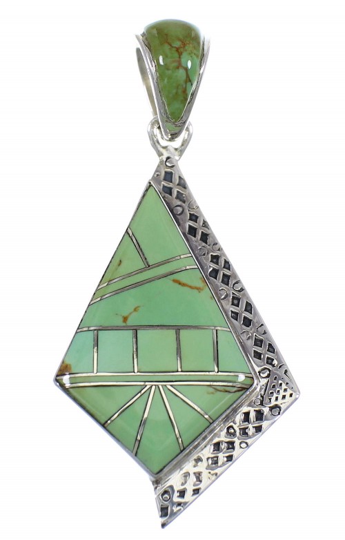 Southwestern Turquoise And Sterling Silver Slide Pendant WX58522