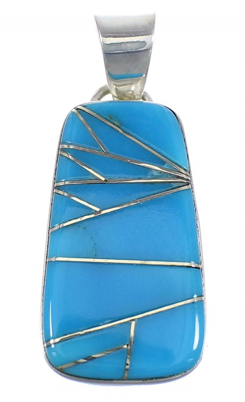 Southwest Sterling Silver Turquoise Slide Pendant EX56441