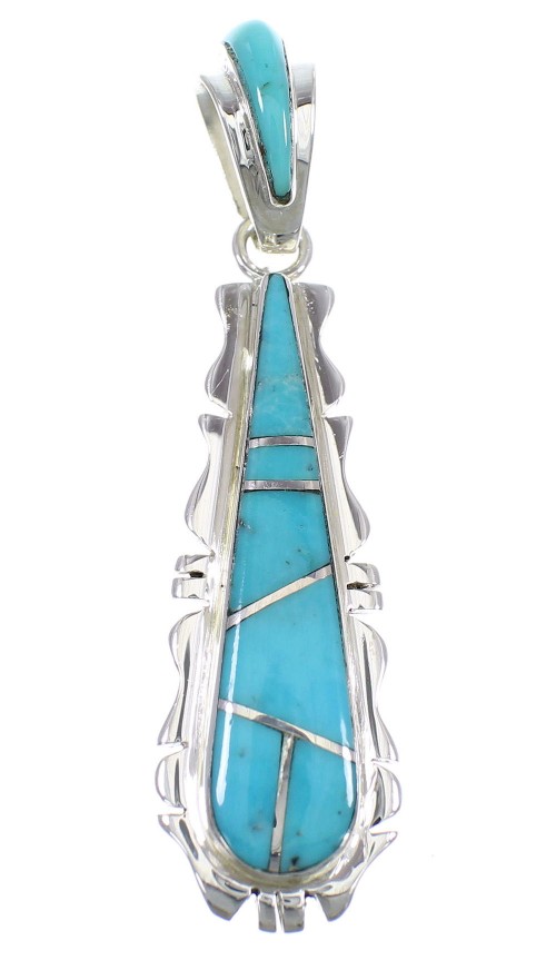 Authentic Sterling Silver Turquoise Slide Pendant EX56461