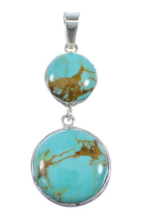 Turquoise Sterling Silver Southwestern Pendant EX56481