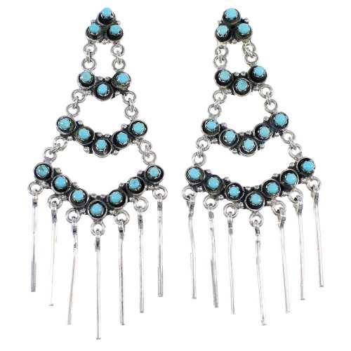 Sterling Silver Southwestern Turquoise Jewelry Post Dangle Earrings RX56513