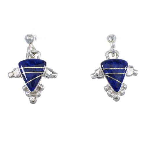Lapis Authentic Sterling Silver Post Dangle Earrings RX56515