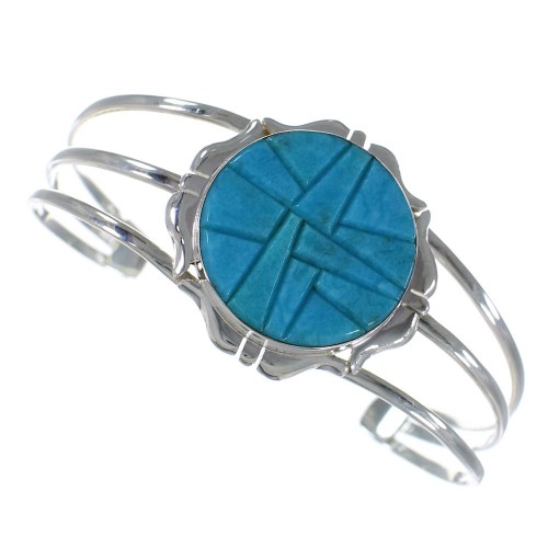 Genuine Sterling Silver Turquoise Cuff Bracelet VX59339