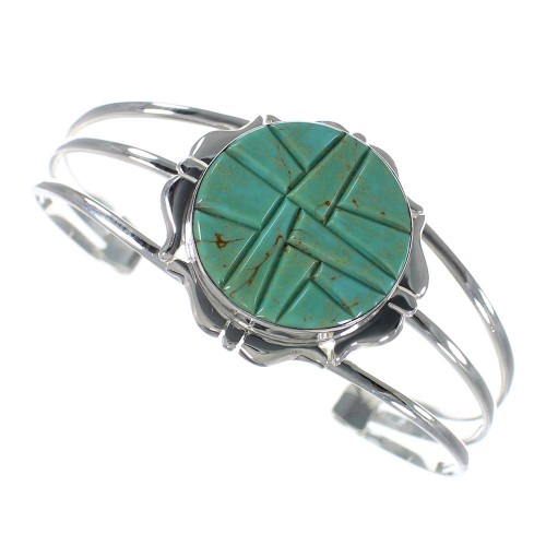 Authentic Sterling Silver Turquoise Southwest Cuff Bracelet VX59372