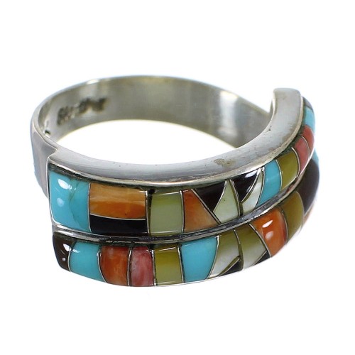 WhiteRock Sunset Sterling Silver Multicolor Ring Size 6-3/4 EX56977