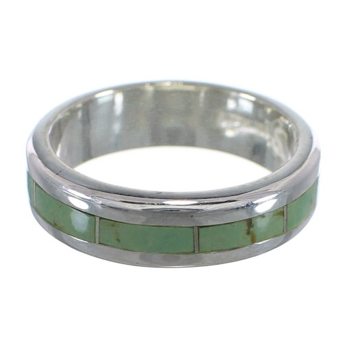 Sterling Silver And Turquoise Inlay Ring Size 5-1/2 VX58393