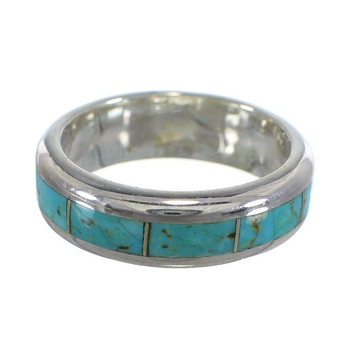 Southwest Turquoise And Authenic Sterling Silver Ring Size 6-1/4 WX59057